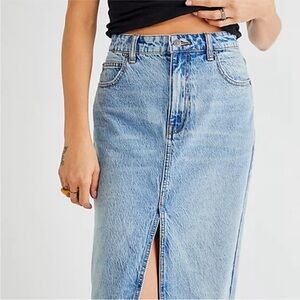 WE THE FREE Calabasas Midi Denim Skirt